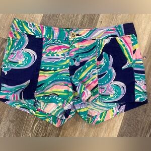 Lilly Pulitzer Navy and Pink Patterned Women's Shorts Liana